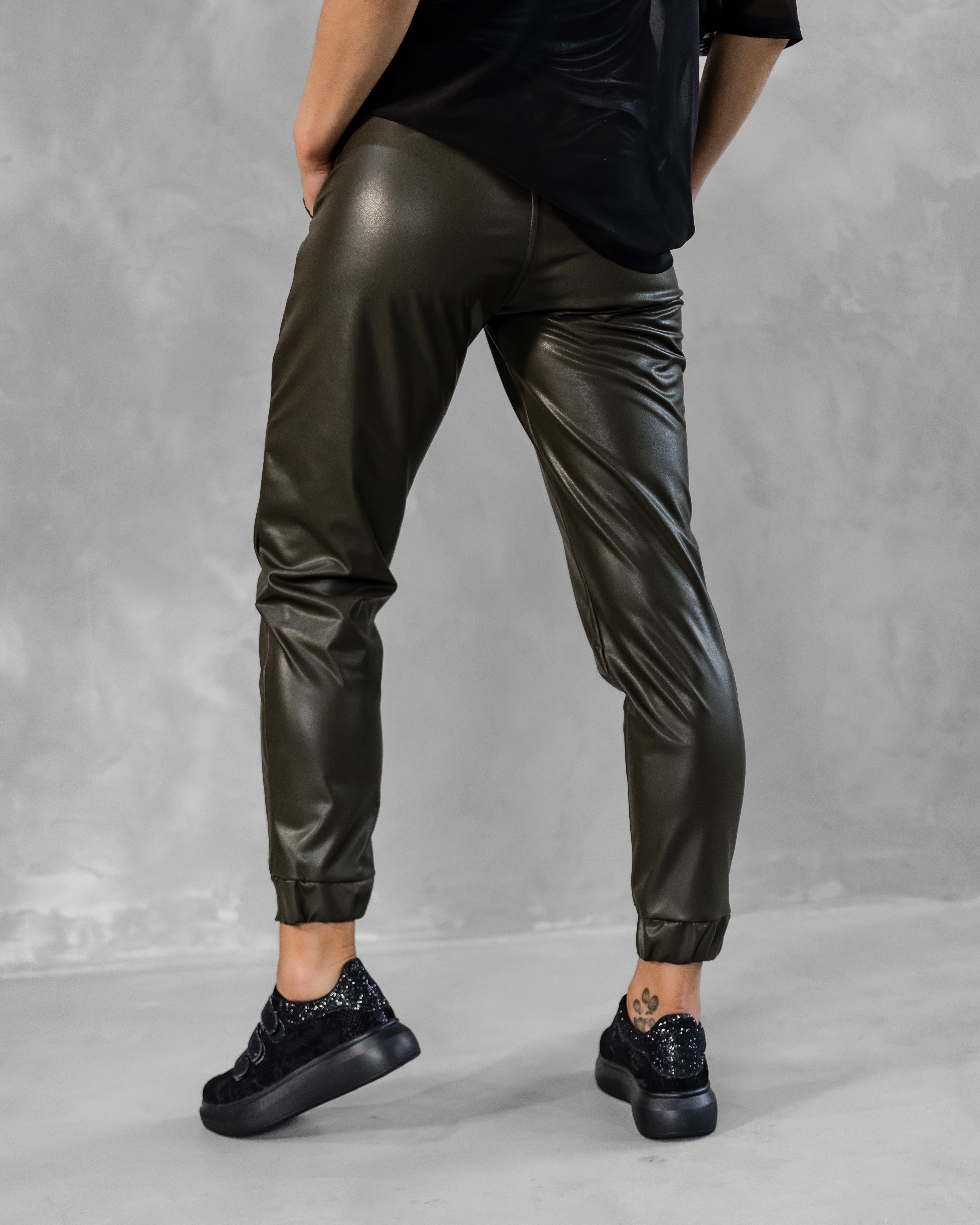 Pleather joggers hot sale