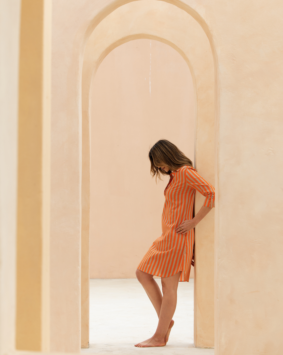 Willow Dress |  Red & Camel Stripe