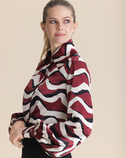 Classic Elle Shirt | Maroon Abstract