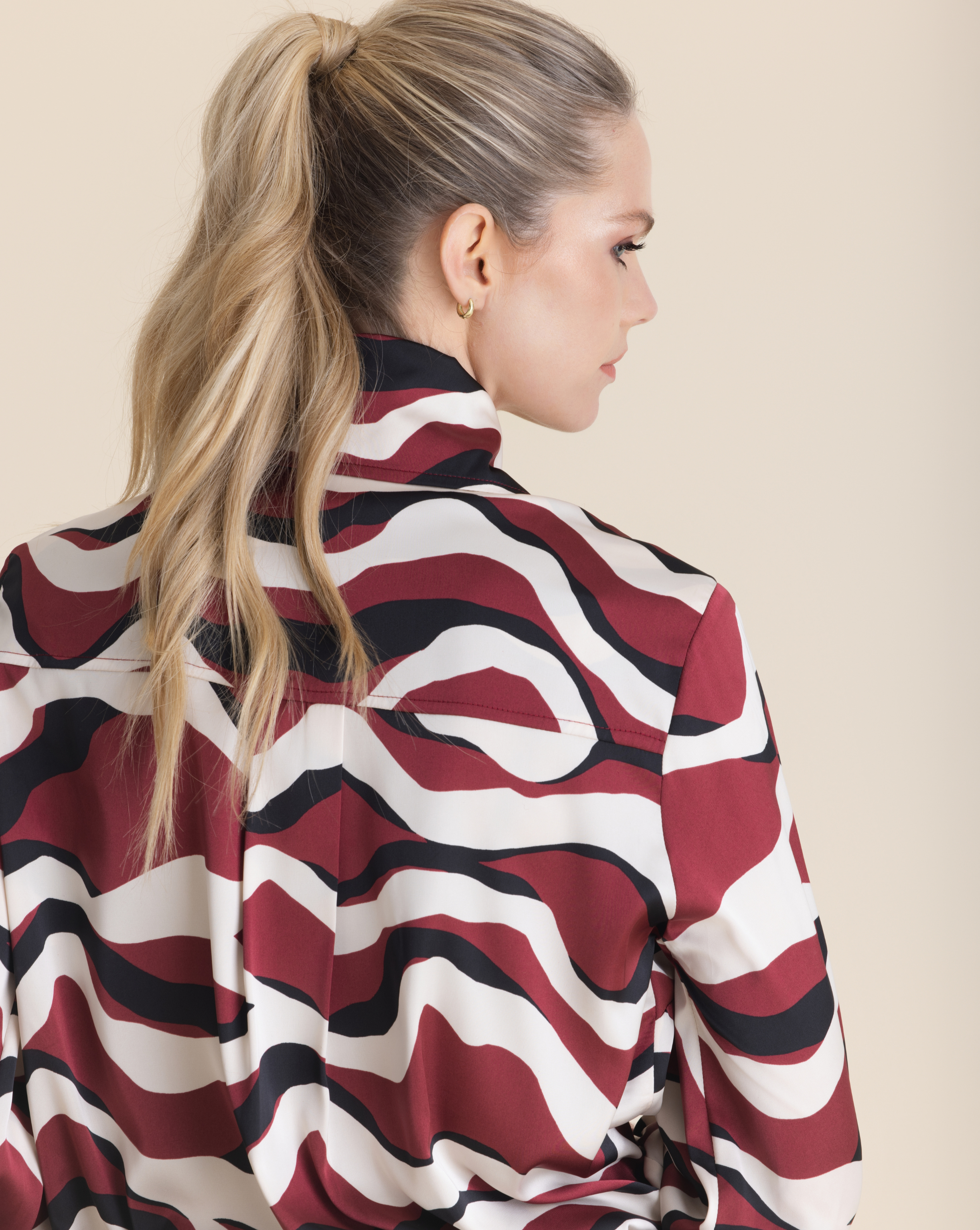 Classic Elle Shirt | Maroon Abstract