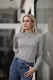 Fiji Funnel Neck Long-Sleeve Top |  Urban Taupe