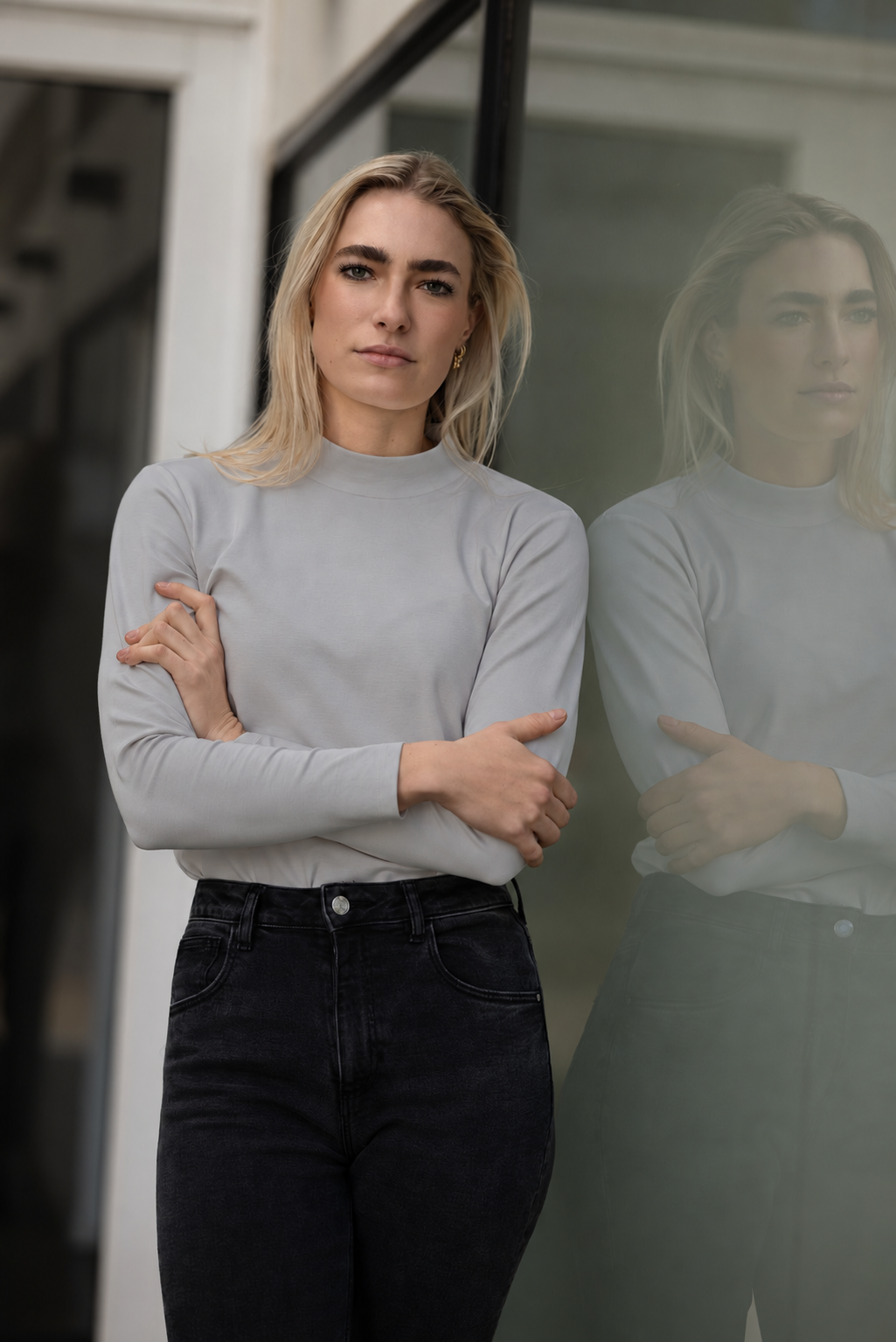 Fiji Funnel Neck Long-Sleeve Top |  Urban Taupe