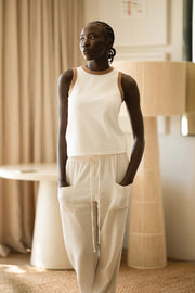Basic Vest | Ivory & Camel Edge