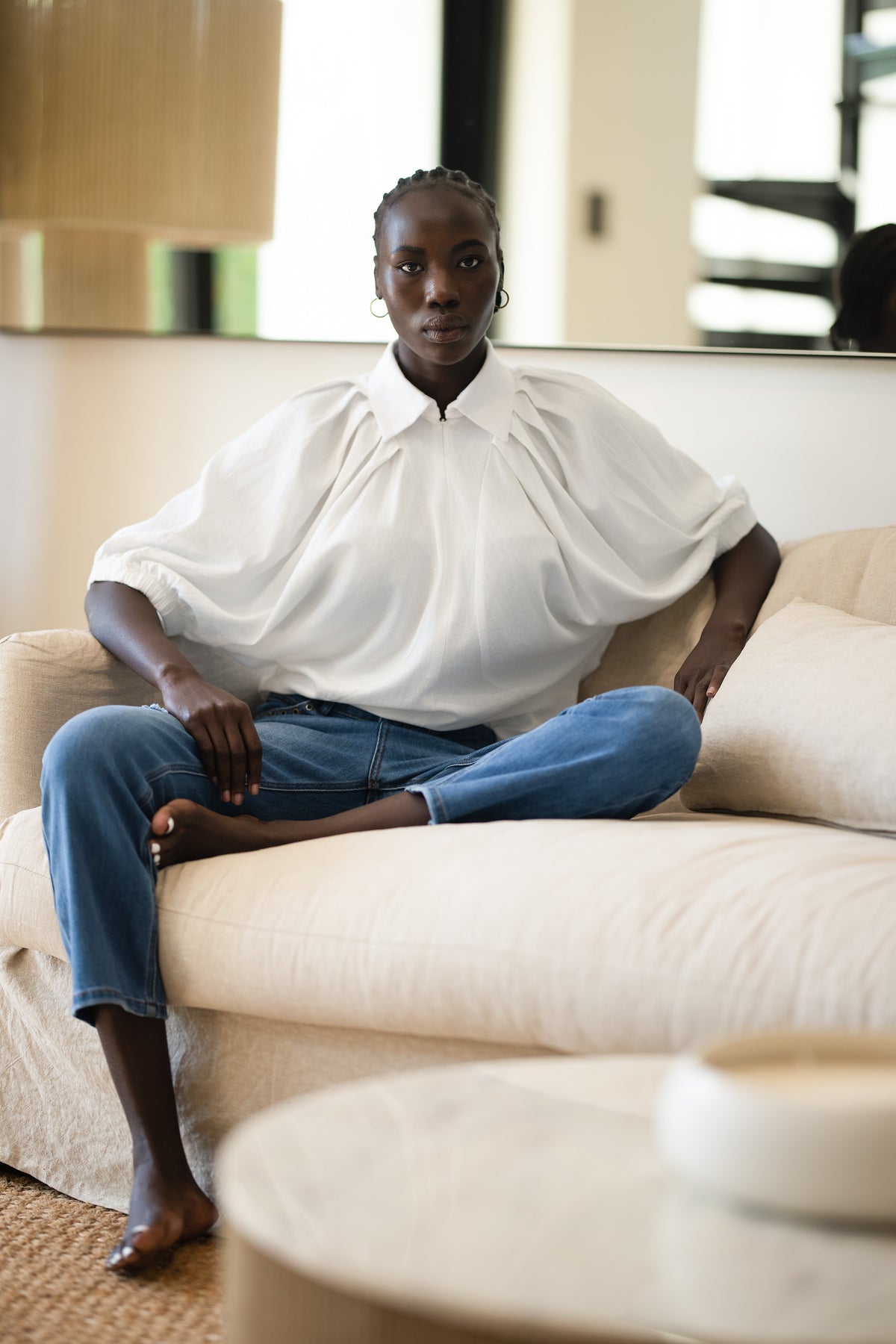 Monaco Top | White Rayon Linen