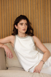 Basic Vest | Ivory & Urban Taupe Edge