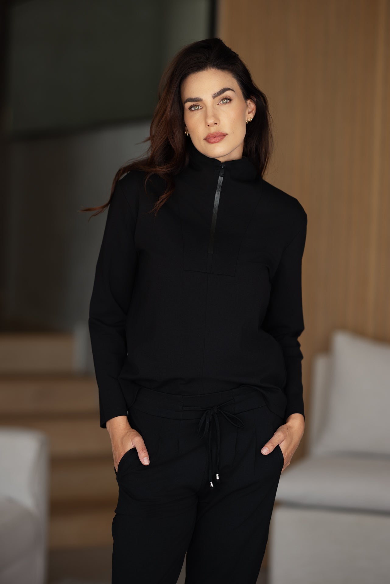Zurich Zipper Top | Black