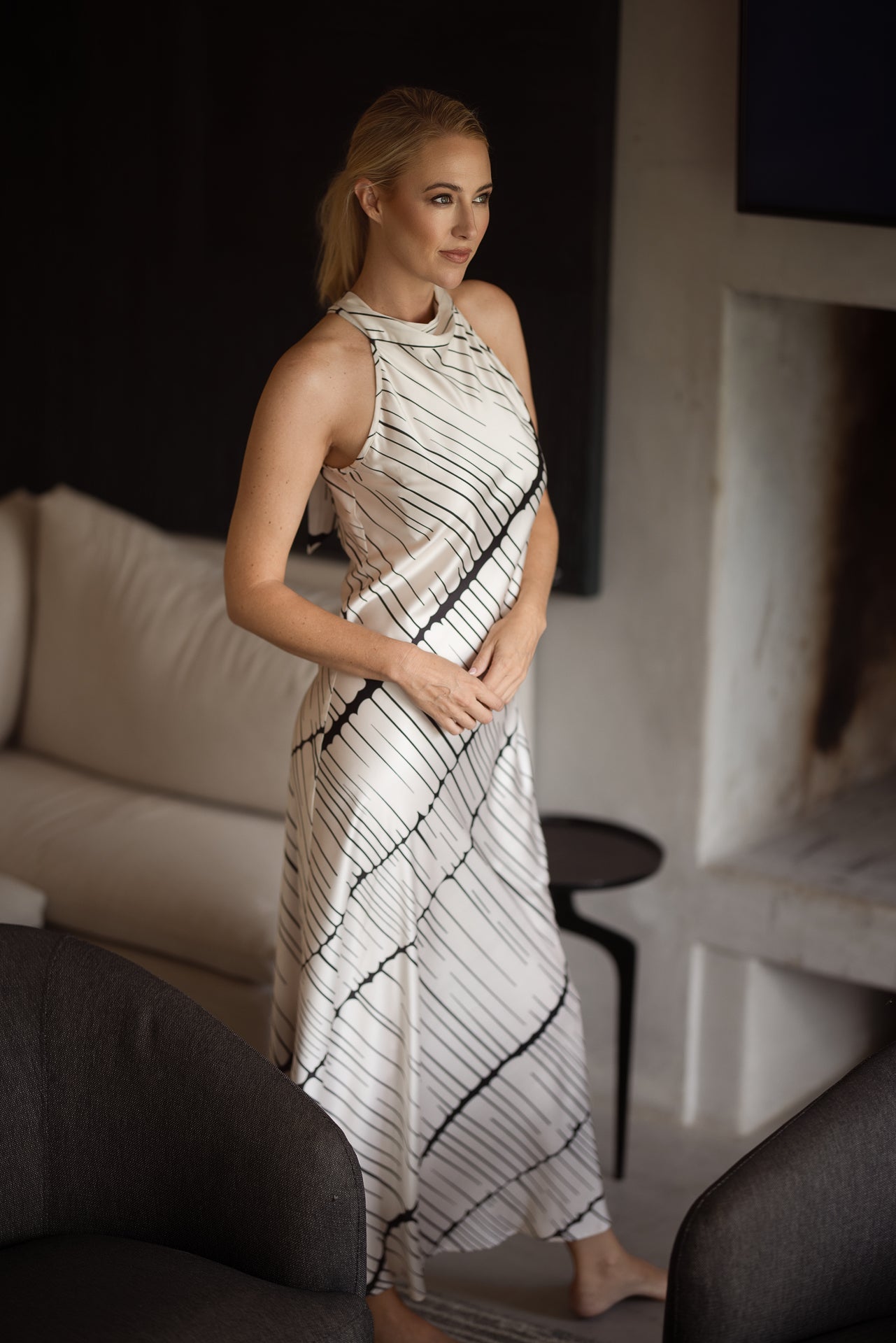 Jenna Halterneck Dress | Minimalist Lines