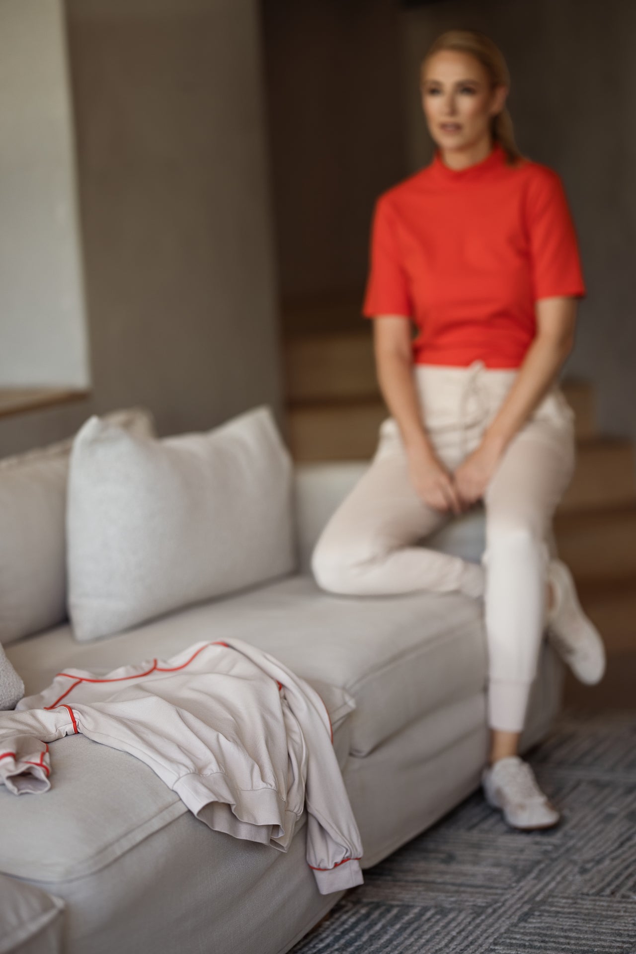 Fiji Funnel Neck Short-Sleeve | Lava