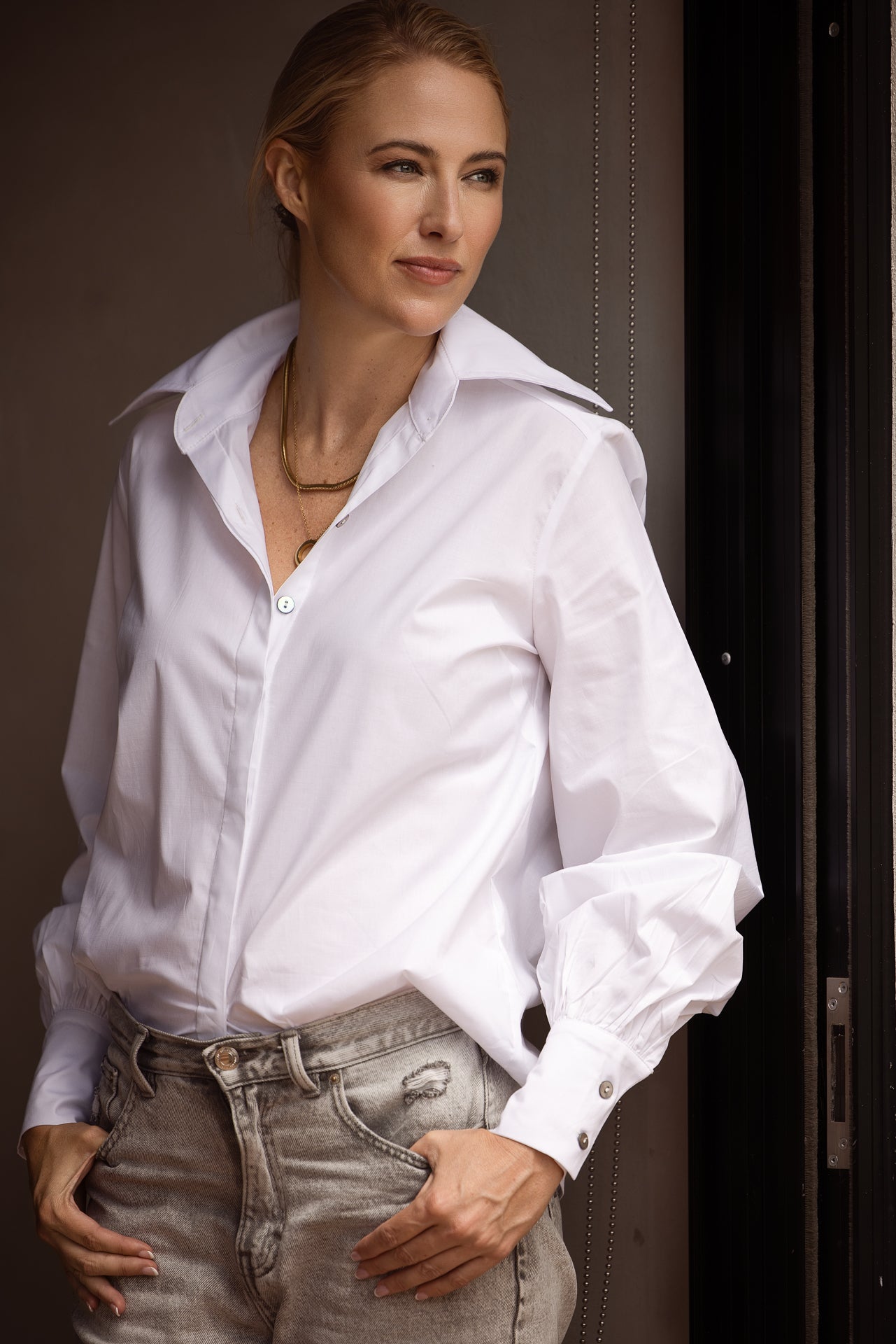 Classic Elle Shirt | White Cotton Poplin