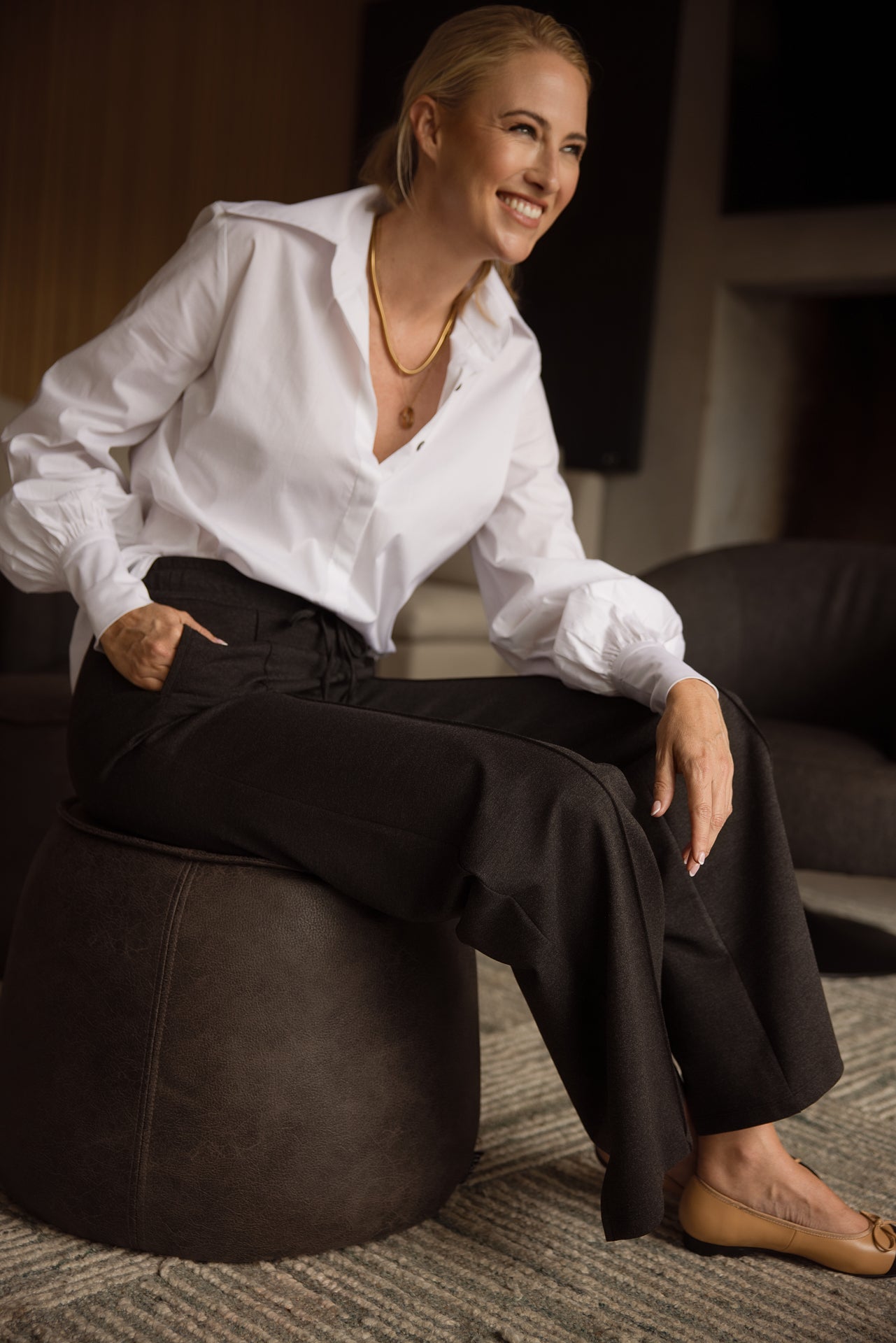 Lana Palazzo Pants | Charcoal