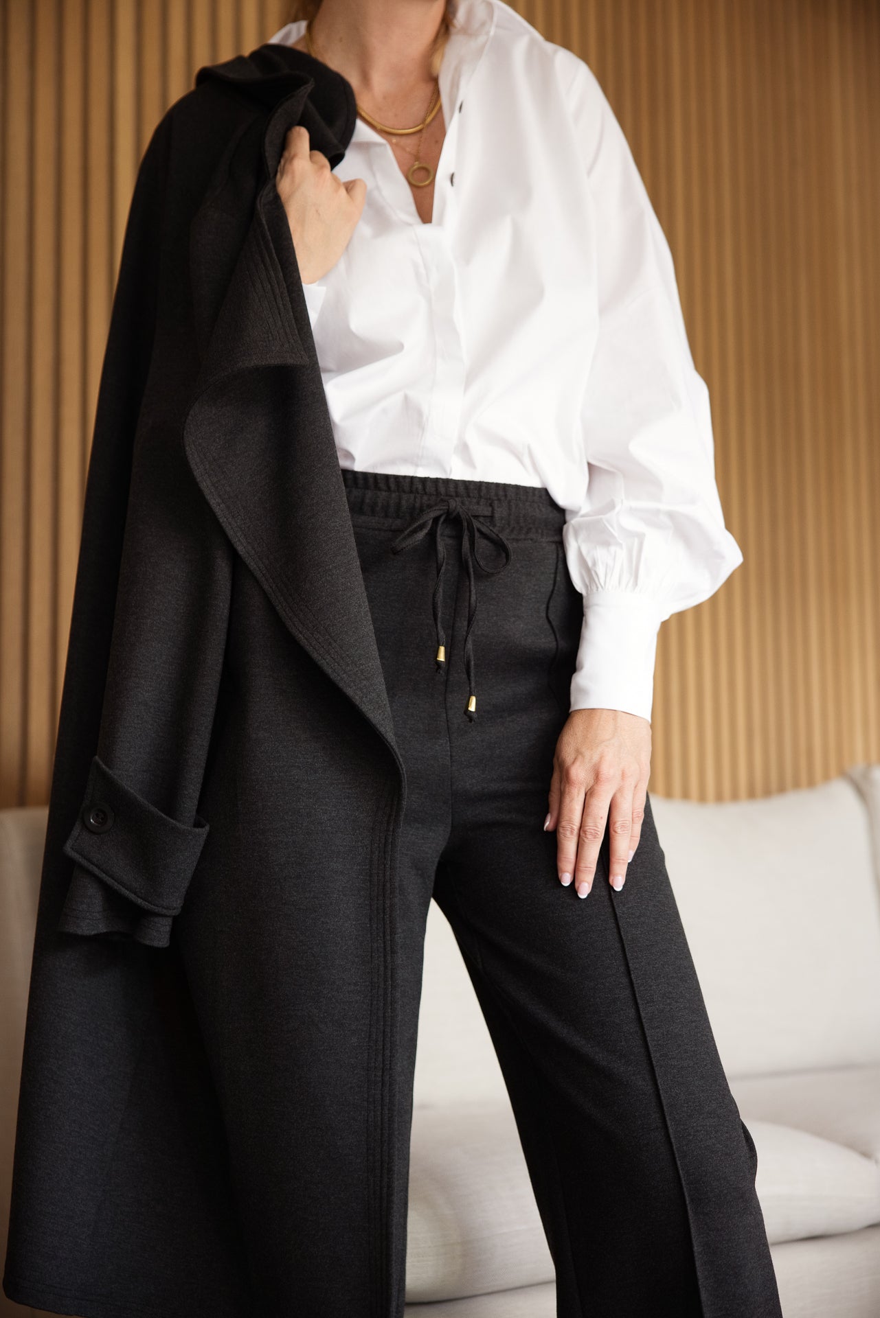 Lana Palazzo Pants | Charcoal