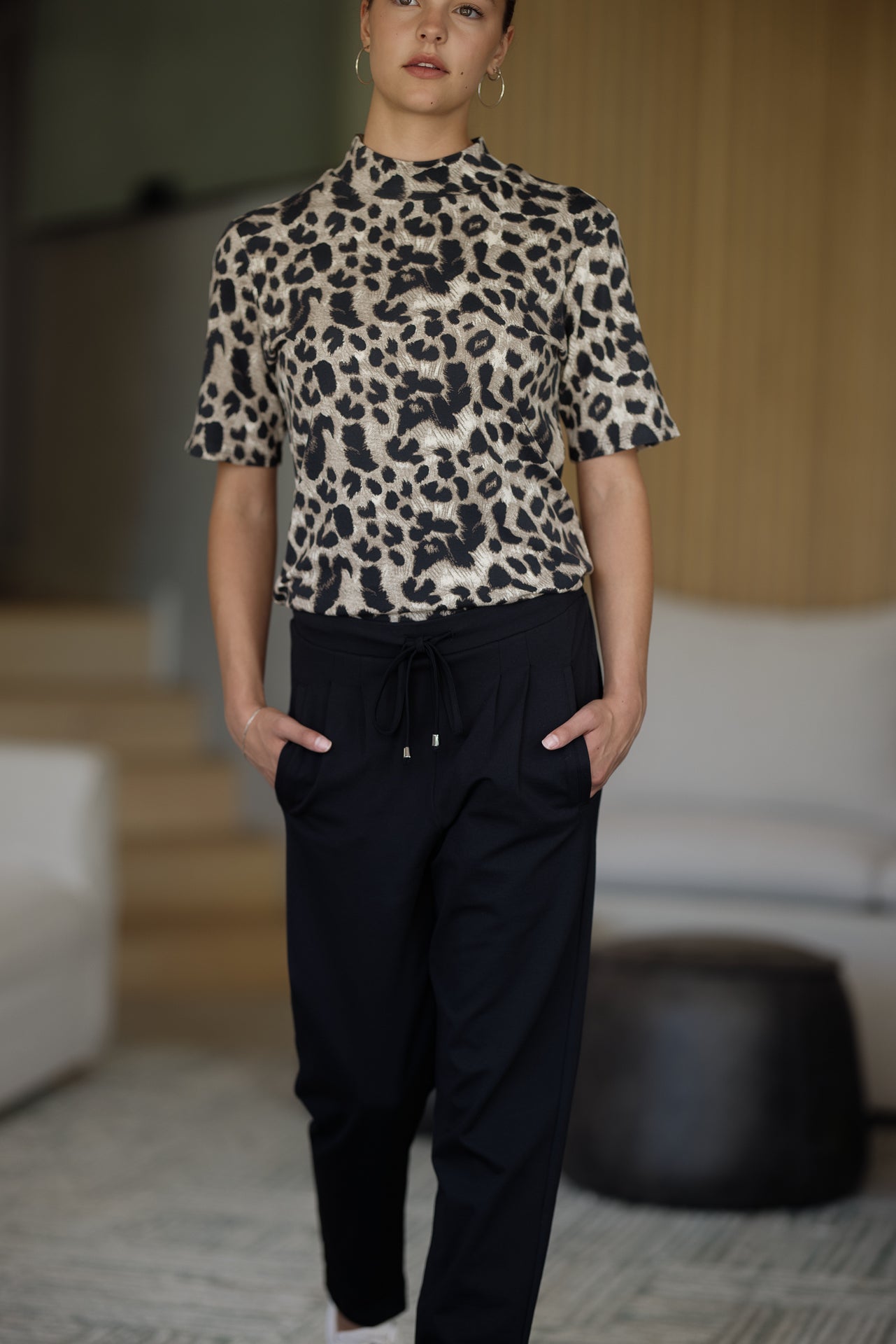 Fiji Funnel Neck Short-Sleeve | Animal