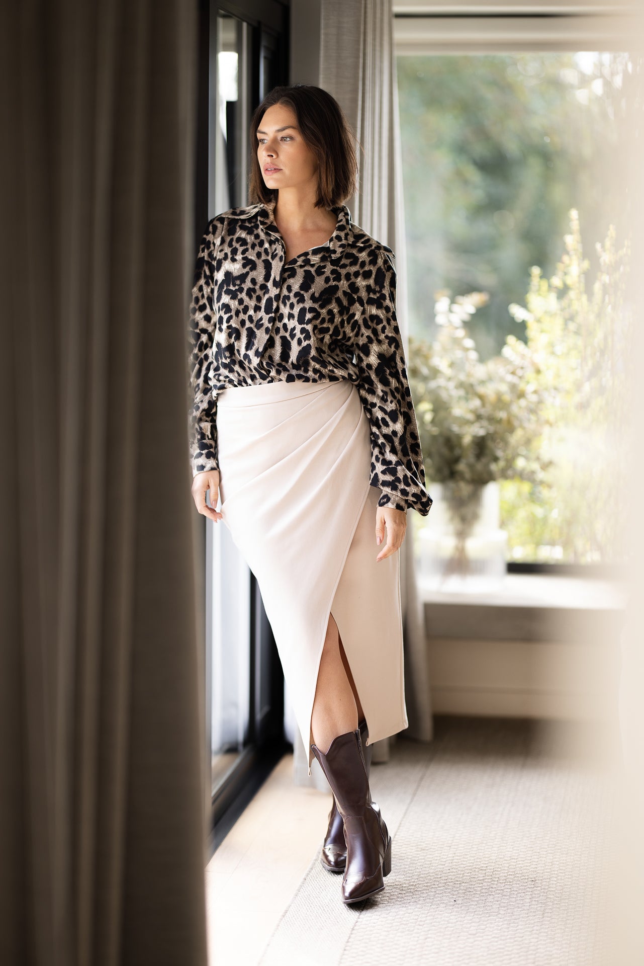 Marga Skirt | Ivory Ponte