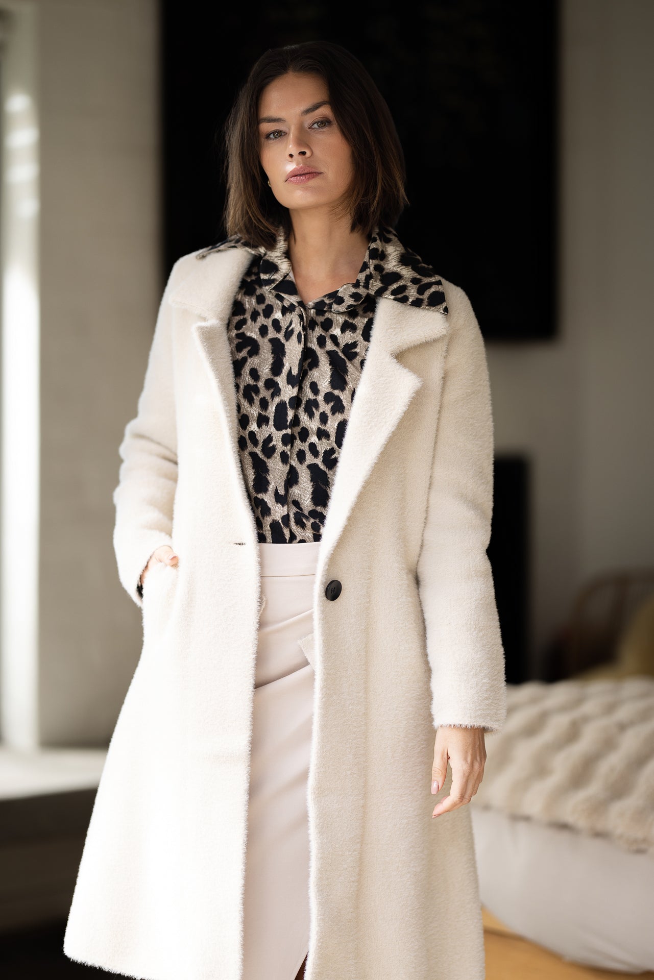 Marga Skirt | Ivory Ponte