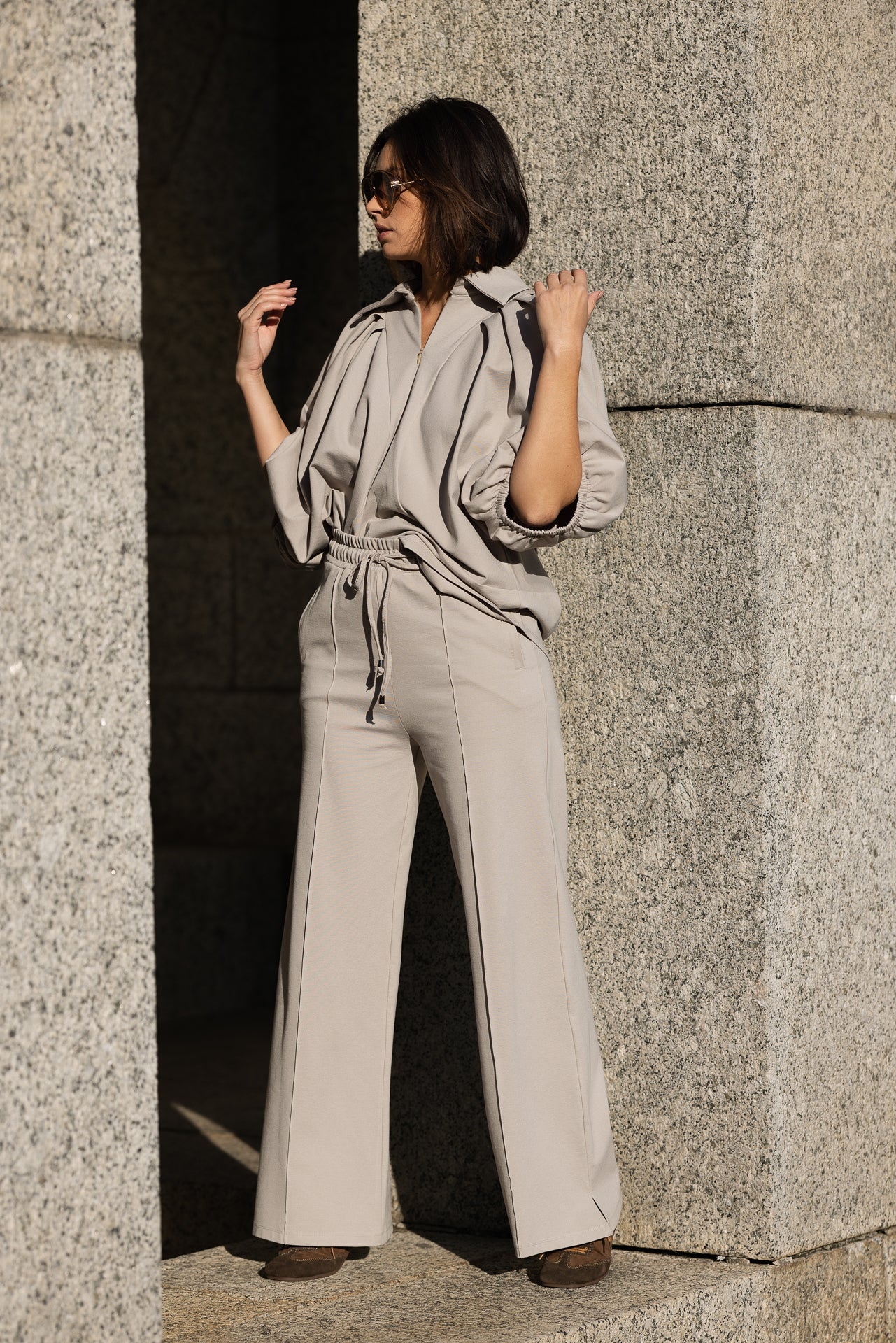 Lana Palazzo Pants | Urban Taupe