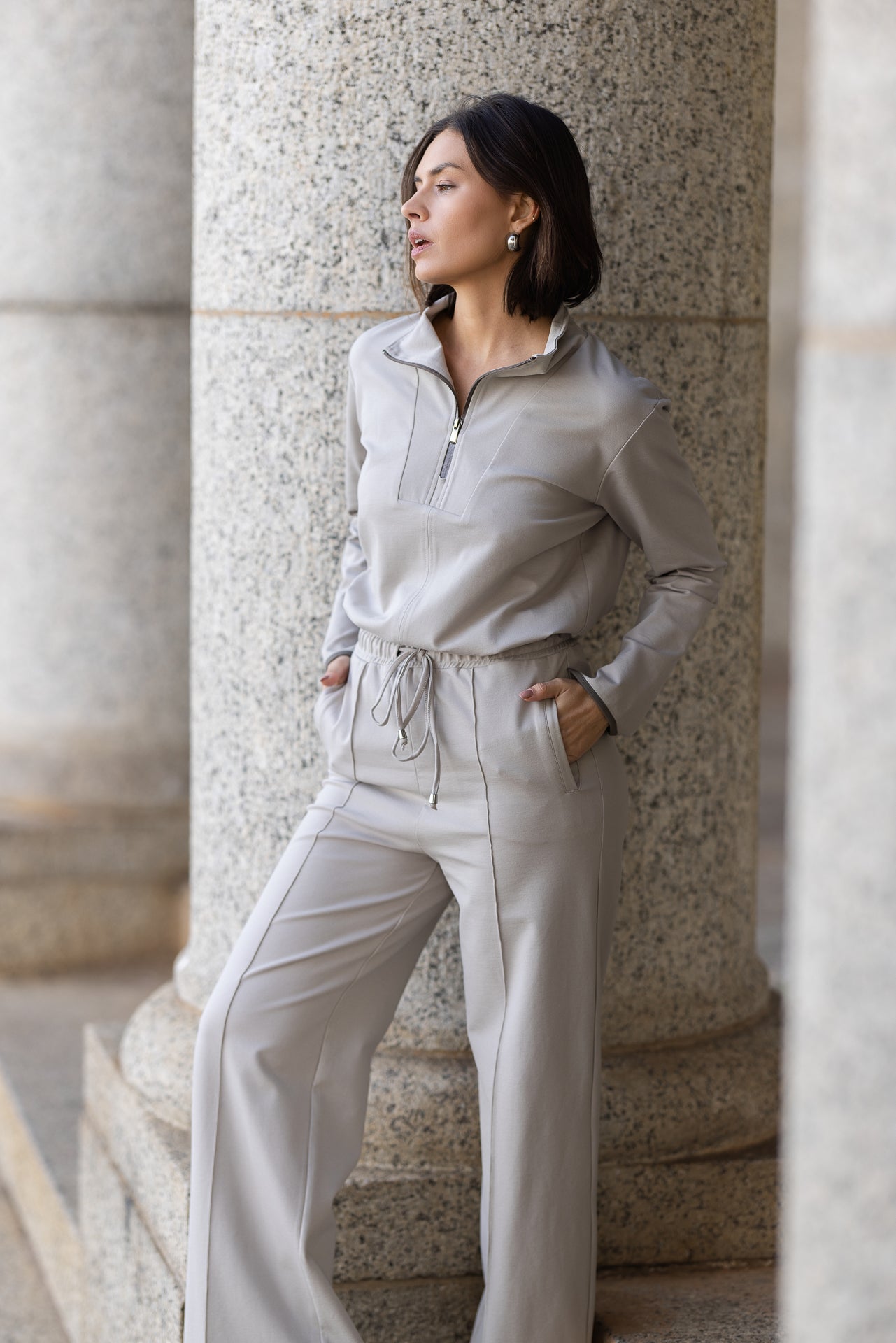 Lana Palazzo Pants | Urban Taupe