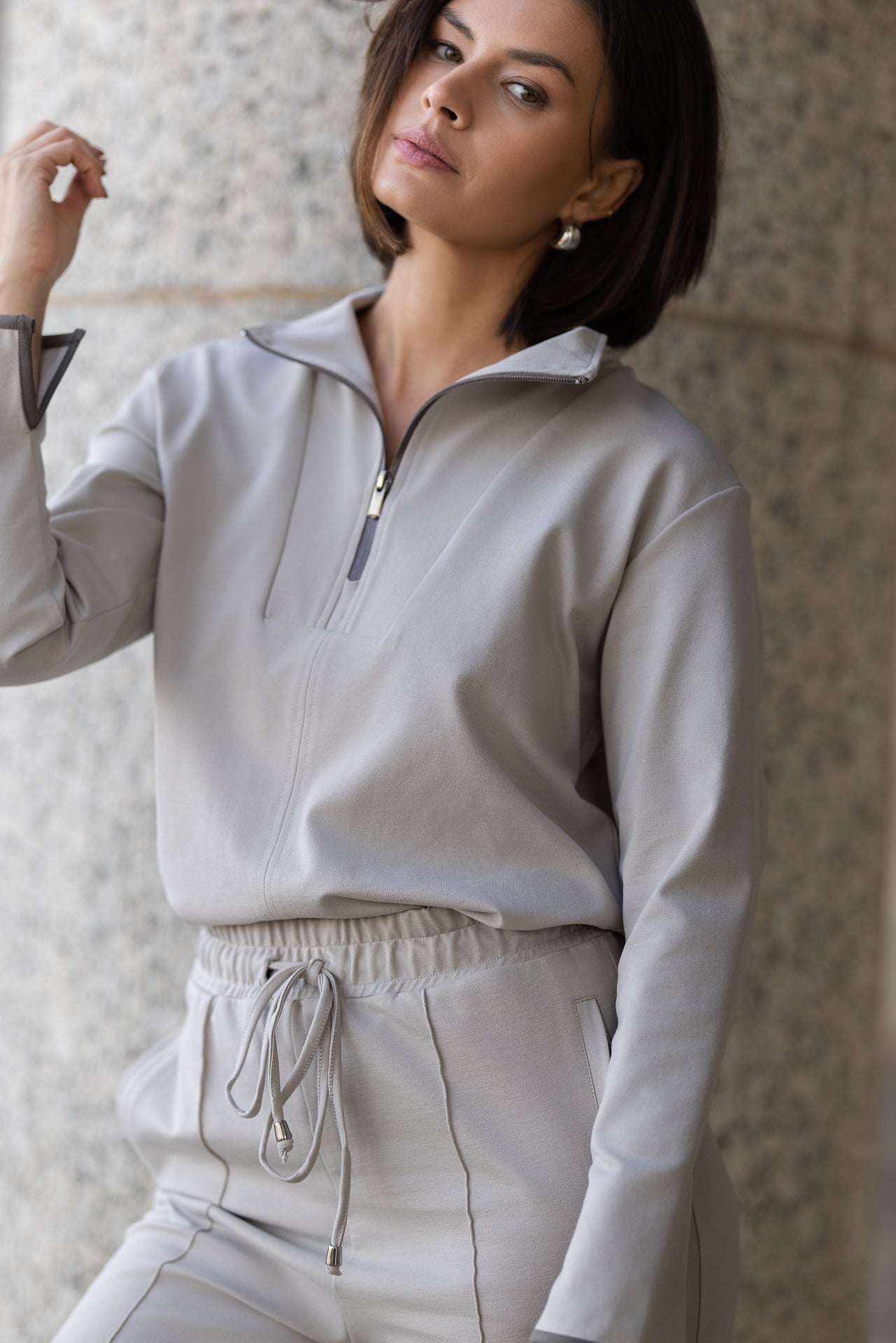 Zurich Zipper Top | Urban Taupe