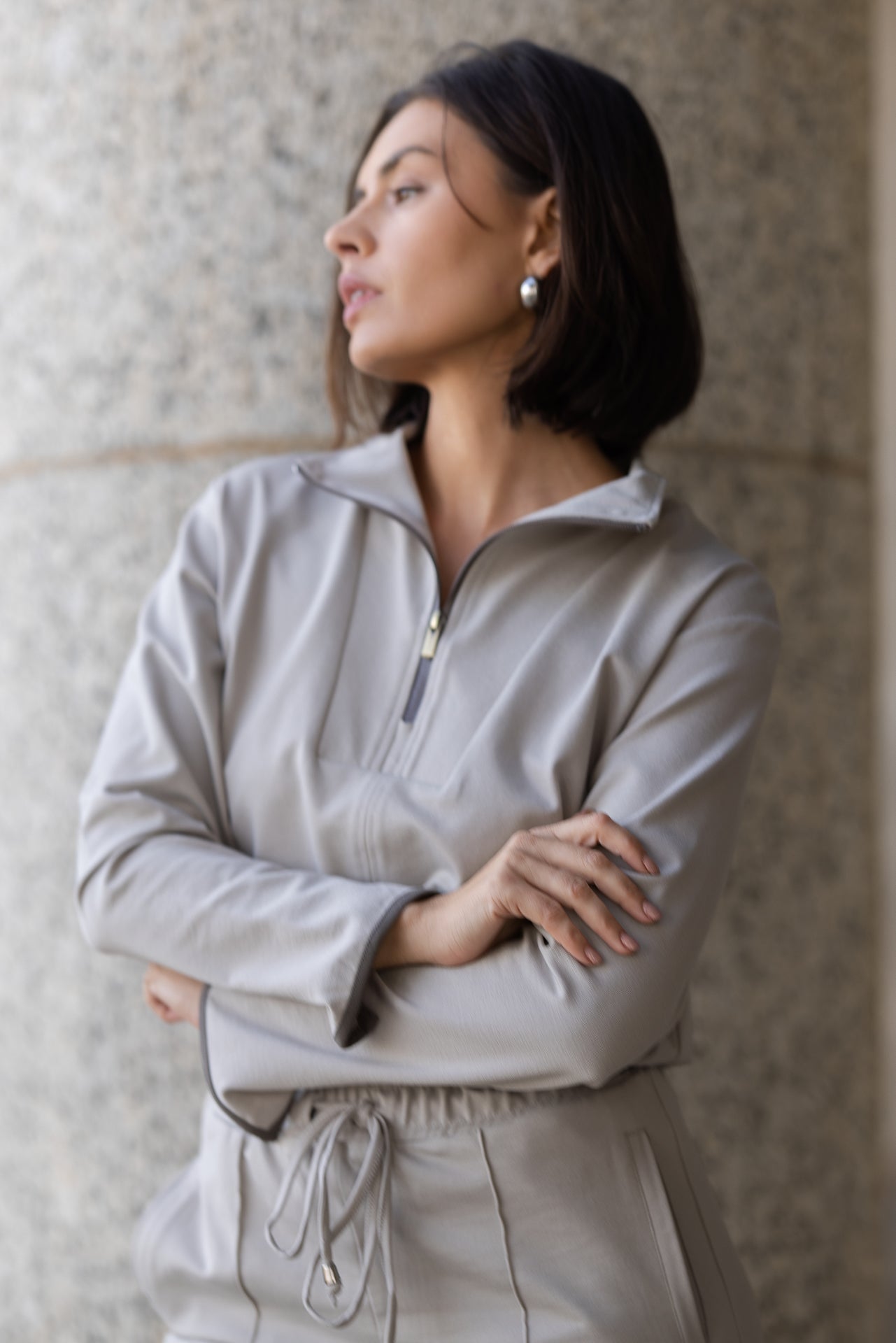 Zurich Zipper Top | Urban Taupe