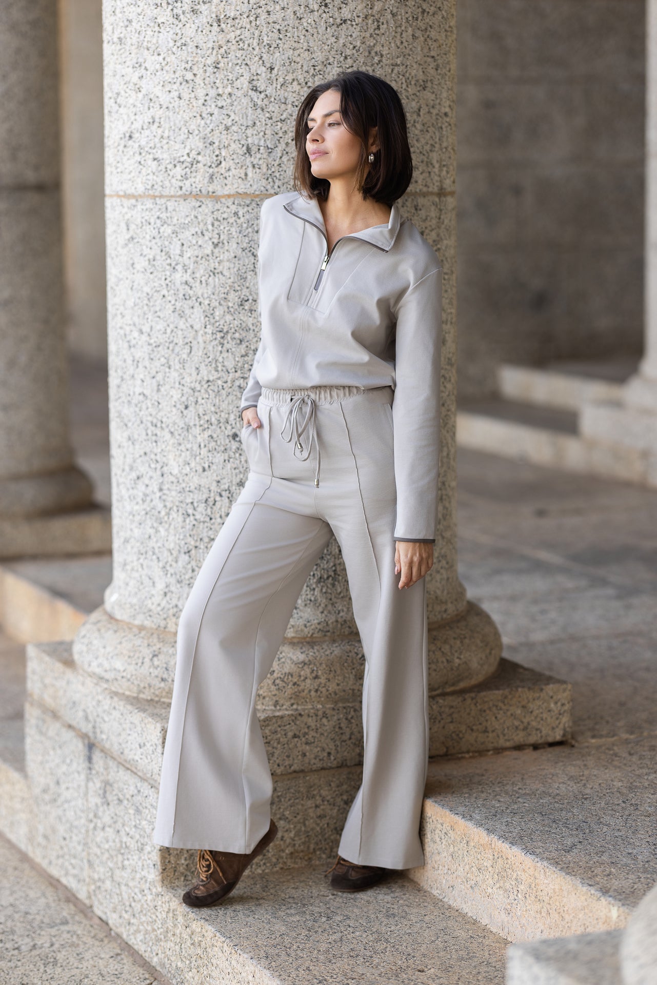Zurich Zipper Top | Urban Taupe