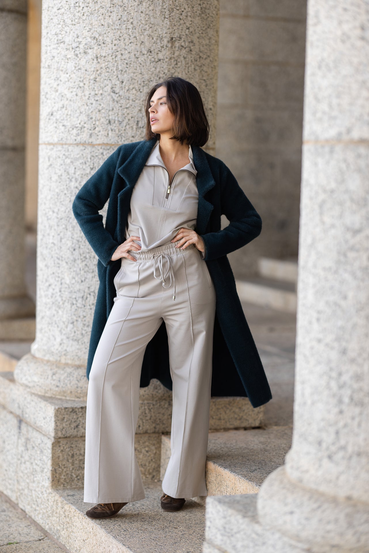 Lana Palazzo Pants | Urban Taupe