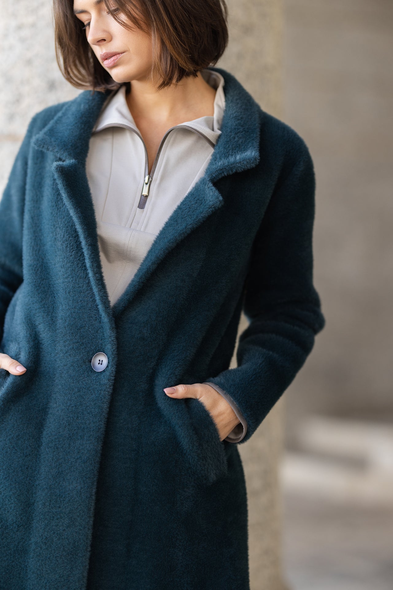Aspen Coat | Arctic Teal Blue