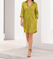 Willow Dress | Yellow Camel Stripe
