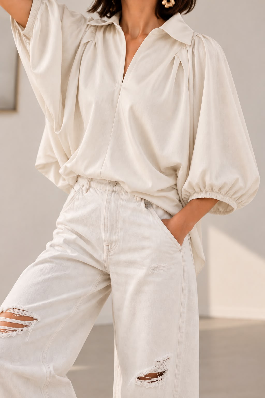 Monaco Top | Ivory Satin