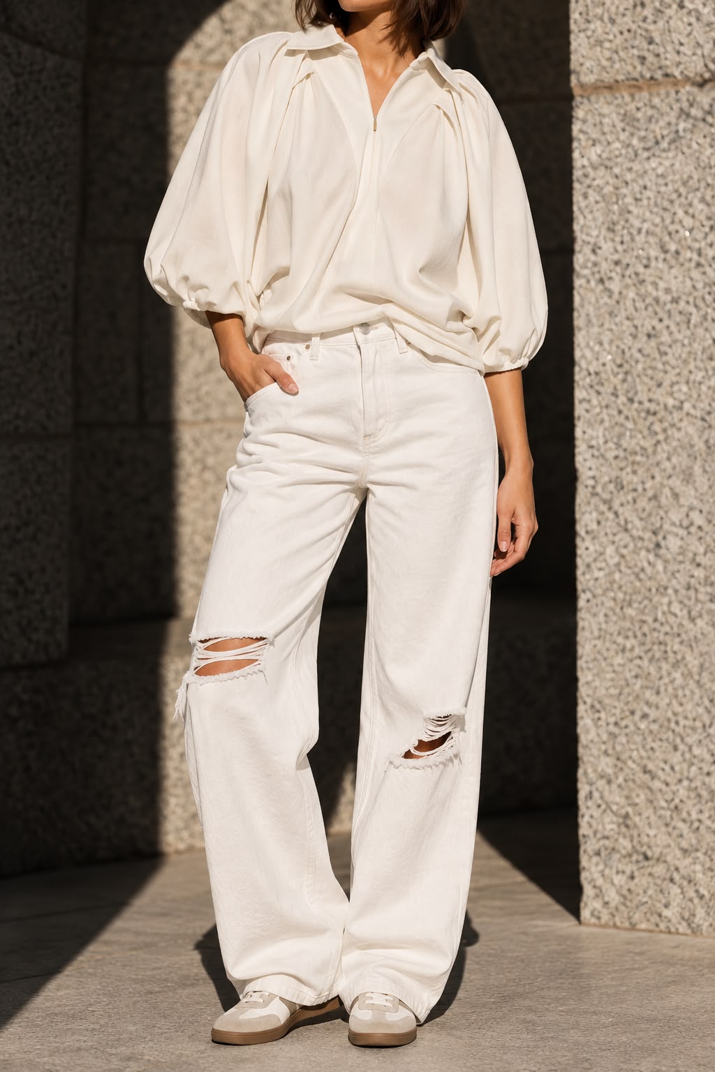Monaco Top | Ivory Satin