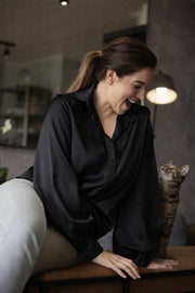 Classic Elle Shirt | Giorgio Satin Black