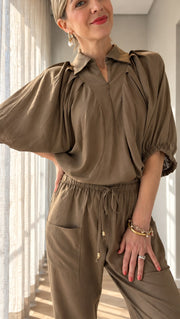 George Pants | Brown Slub-Linen