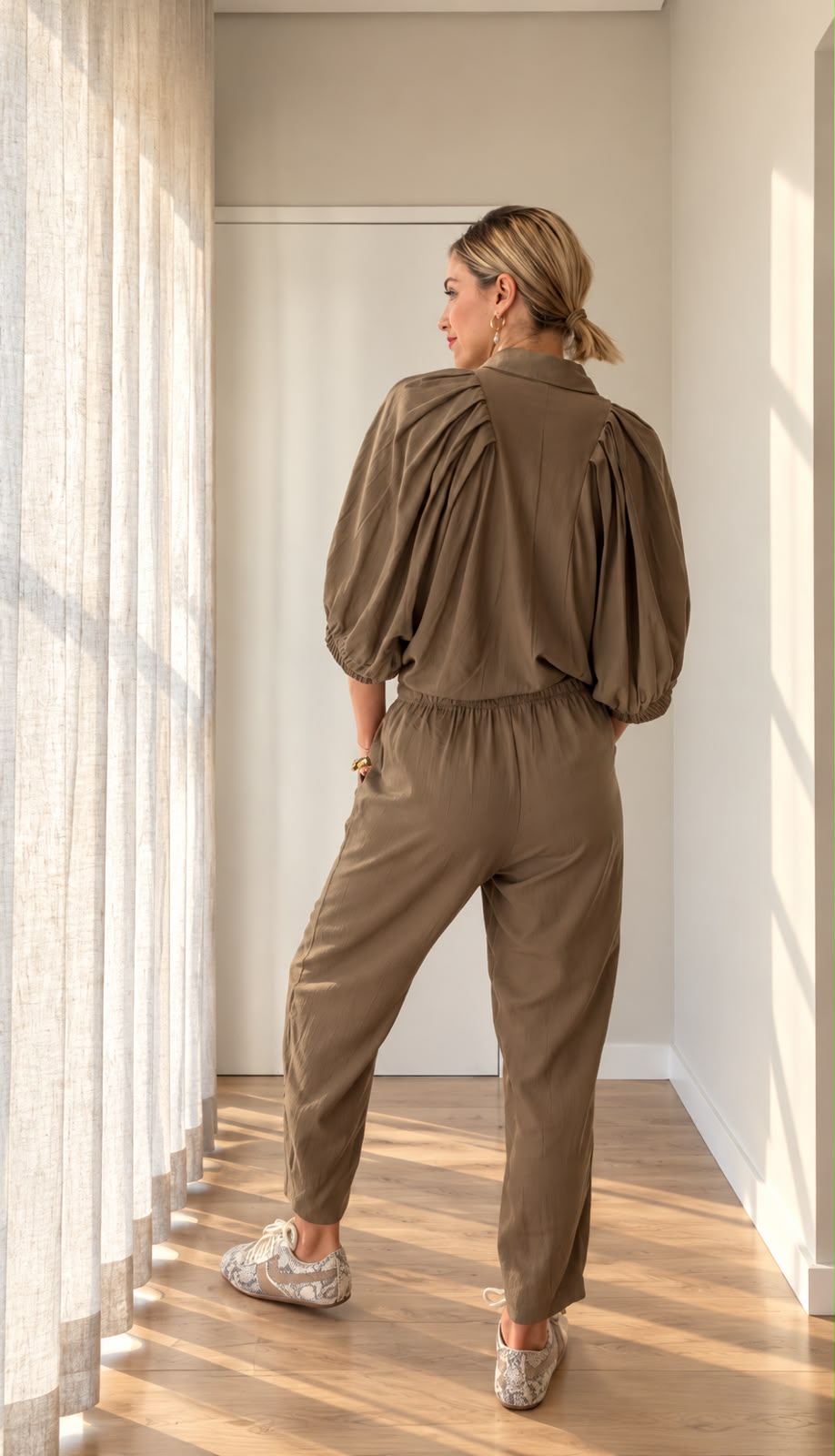 George Pants | Brown Slub-Linen