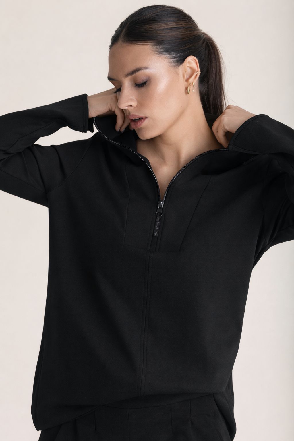 Zurich Zipper Top | Black